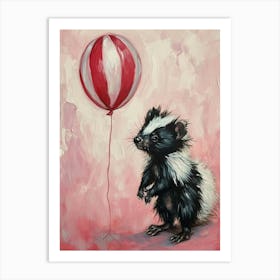 Cute Skunk 2 With Balloon Art Print