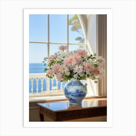 Chrysanthemum Elegance: Vase Wall Art Print Art Print