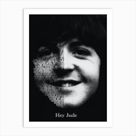 Hey Jude The Beatles Paul Mccartney Text Art Art Print
