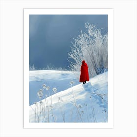 Woman In A Red Coat Art Print