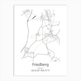 Friedberg,Germany Minimalist Map Art Print