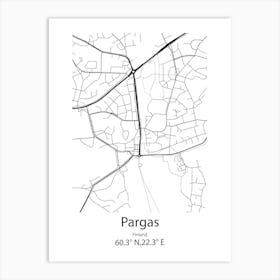 Pargas,Finland Minimalist Map Art Print