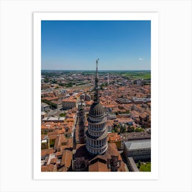 Top view of a beautiful church in Novara Piedmont region Italy Art Print