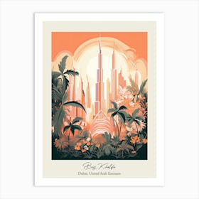 Burj Khalifa   Dubai, United Arab Emirates   Cute Botanical Illustration Travel 0 Poster Art Print