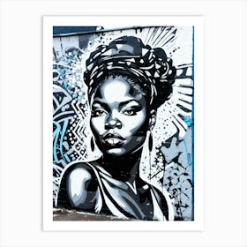 Graffiti Mural Of Beautiful Black Woman 281 Art Print