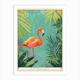 Greater Flamingo Yucatan Peninsula Mexico Tropical Illustration 4 Poster Art Print