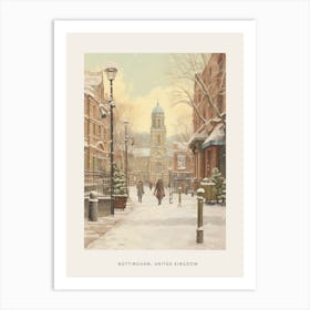 Vintage Winter Poster Nottingham United Kingdom 2 Art Print