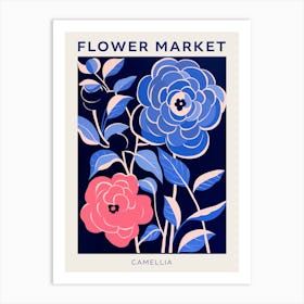 Blue Flower Market Poster Camellia 2 Art Print