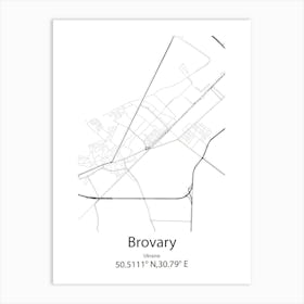 Brovary,Ukraine Minimalist Map Póster