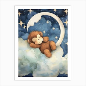 Baby Orangutan 2 Sleeping In The Clouds Art Print