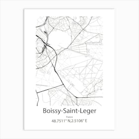 Boissy Saint Leger,France Minimalist Map Art Print