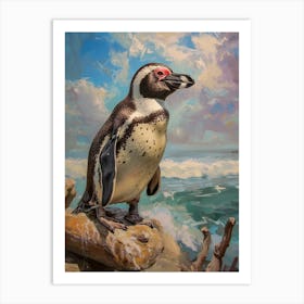 African Penguin Signy Island Oil Painting 3 Art Print