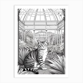 Royal Botanic Gardens Melbourne Australia, Cats Line Art 4 Art Print