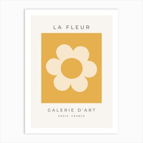 La Fleur | 07 - Retro Floral Yellow Flower Art Print