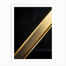 Bright Gold Metallic Border Encompassing A Frame Smooth Texture Contrasts Against Dark Background (4) Art Print