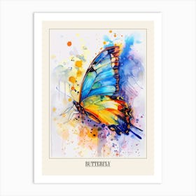 Butterfly Colourful Watercolour 3 Poster Art Print