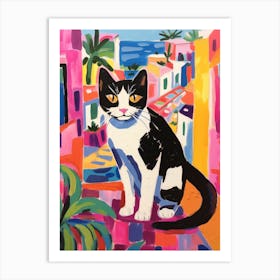 Painting Of A Cat In Palma De Mallorca Spain 3 Art Print