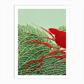 Red Jamaican Crab Linocut Art Print