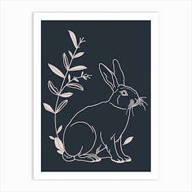 Cinnamon Rabbit Minimalist Illustration 1 Art Print