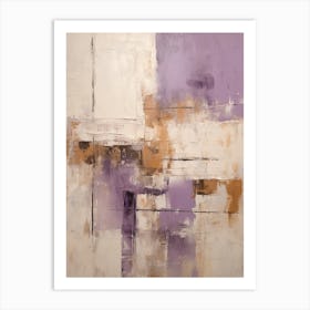 Purple And Brown Abstract Raw Painting 2 Art Print