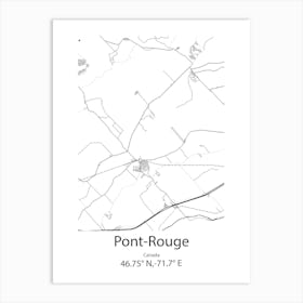 Pont Rouge,Canada Minimalist Map Art Print