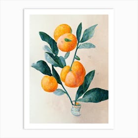 Orange Tree Branch In A Vase Art Print