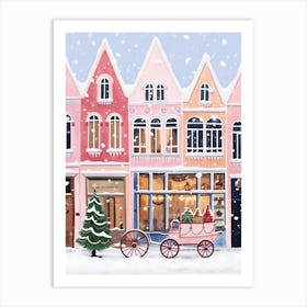 Amsterdam Travel Christmas Painting Art Print