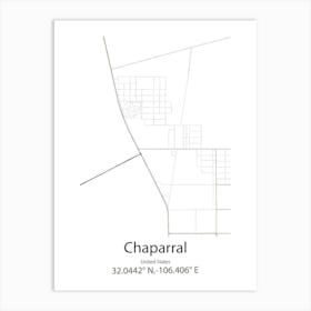 Chaparral,United States Minimalist Map 1 Art Print