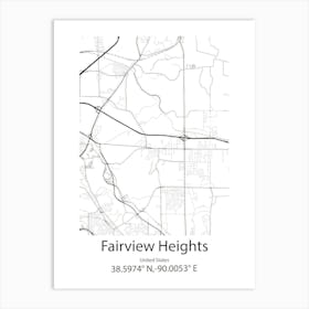 Fairview,United States Minimalist Map Art Print