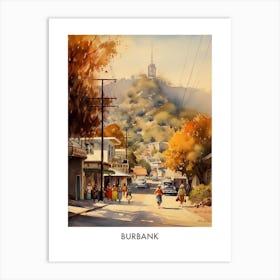 Burbank Watercolor 1 Travel Poster Art Print