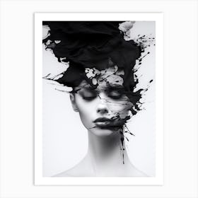 Ephemeral Beauty Abstract Black And White 6 Art Print