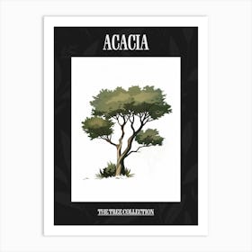 Acacia Tree Pixel Illustration 1 Poster Art Print