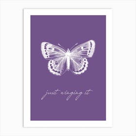 Just Winging It - Purple Art Print