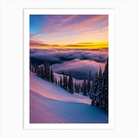 Riksgränsen Sunrise Skiing Poster Art Print