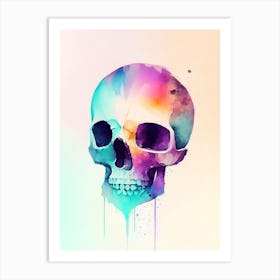 Skull With Watercolor Effects 1 Paul Klee Art Print