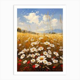 Daisies In The Meadow 4 Art Print