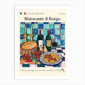 Ristorante Il Borgo Trattoria Italian Poster Food Kitchen Art Print