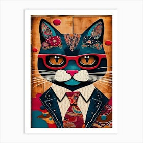 Paisley Cat Art Print