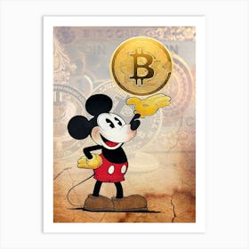 Mickey & Bitcoin Art Print