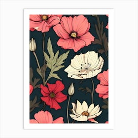 Seamless Floral Pattern 14 Art Print