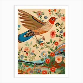 Maximalist Bird Painting Sparrow 2 Art Print