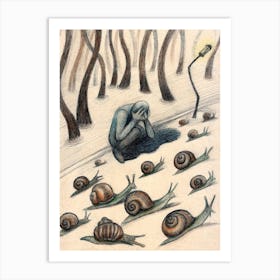 Snails In The Woods Art Print