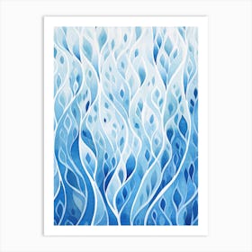 Blue Watercolor Painting 3 Art Print