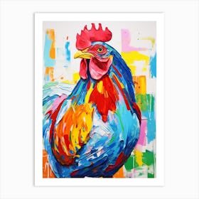 Colourful Bird Painting Chicken 1 Art Print