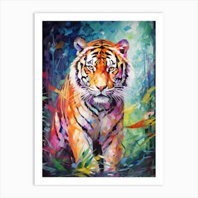Tiger Art In Post Impressionism Style 3 Art Print