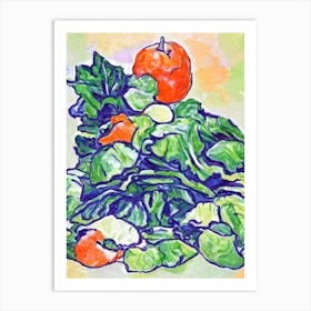 Collard Greens Fauvist vegetable Art Print