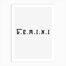 Gemini Gemini Season, Zodiac sign , minimalist  Art Print