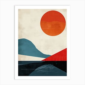 Sunset In The Mountains, Scandinavian Minimalism Art Print