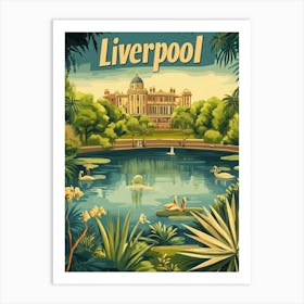 Aihrgdesign A Mid Century Modern Travel Poster For Liverpool 4 Art Print