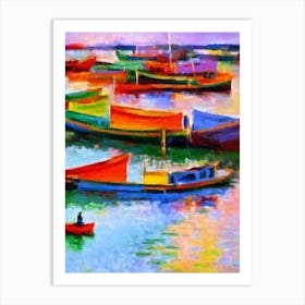 Port Of Chittagong Bangladesh Brushwork Painting harbour Art Print